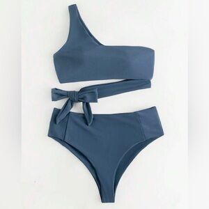 SHEIN Blue One-Shoulder Bikini